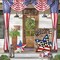 Patriotic 4th of July Garden Flag 12x18 Inch Double Sided Outside, American Stars and Stripes Welcome Wood Grain Yard Outdoor Decoration